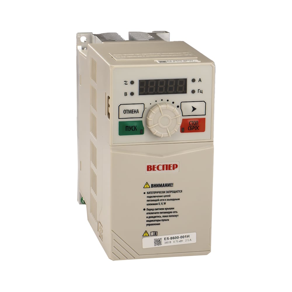 Изображение товара Преобразователь частоты Веспер E5-8600-001H 0,75 кВт 380В