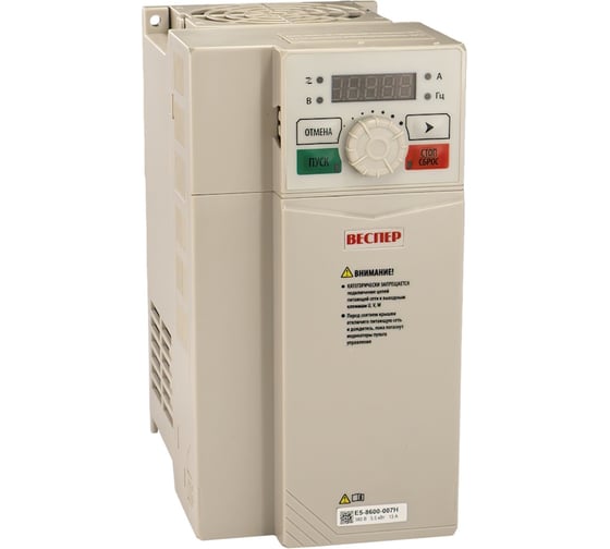 Изображение товара Преобразователь частоты со съемным пультом Веспер E5-8600-007H 5,5кВт, 380В VSP5481