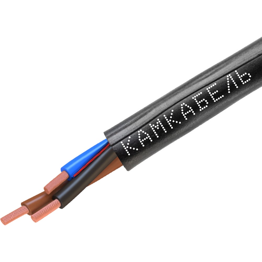 Изображение товара Кабель электромонтажный Камкабель КГ-ХЛ 3x6 100м медь резина черный