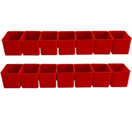 Изображение товара Набор лотков ACCURATE 70x53x50 мм 14 шт красный с планкой 350 мм 2 шт ЛМК1-7наб2