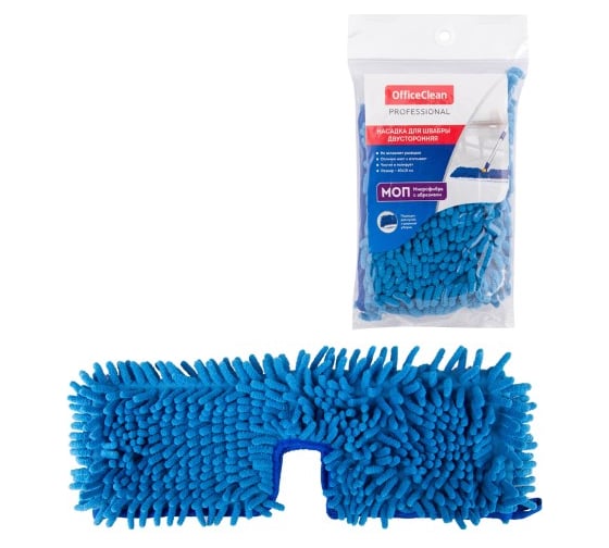 Изображение товара Насадка-моп для швабры OfficeClean Professional двусторонняя, 40х10 см, микрофибра 266762
