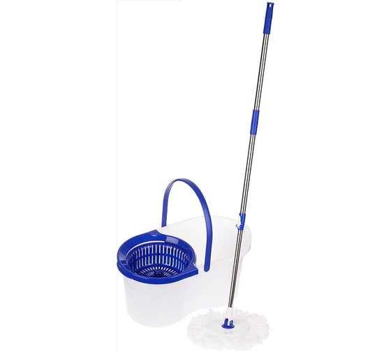Изображение товара Набор для уборки OfficeClean Professional ведро 6 л с отжимом, самоотжимная швабра с круглой насадкой 295492