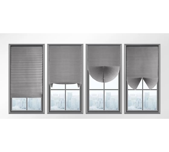 Изображение товара Жалюзи плиссе DIVINO DelDecor Серый, 90x190 см PL-90-003