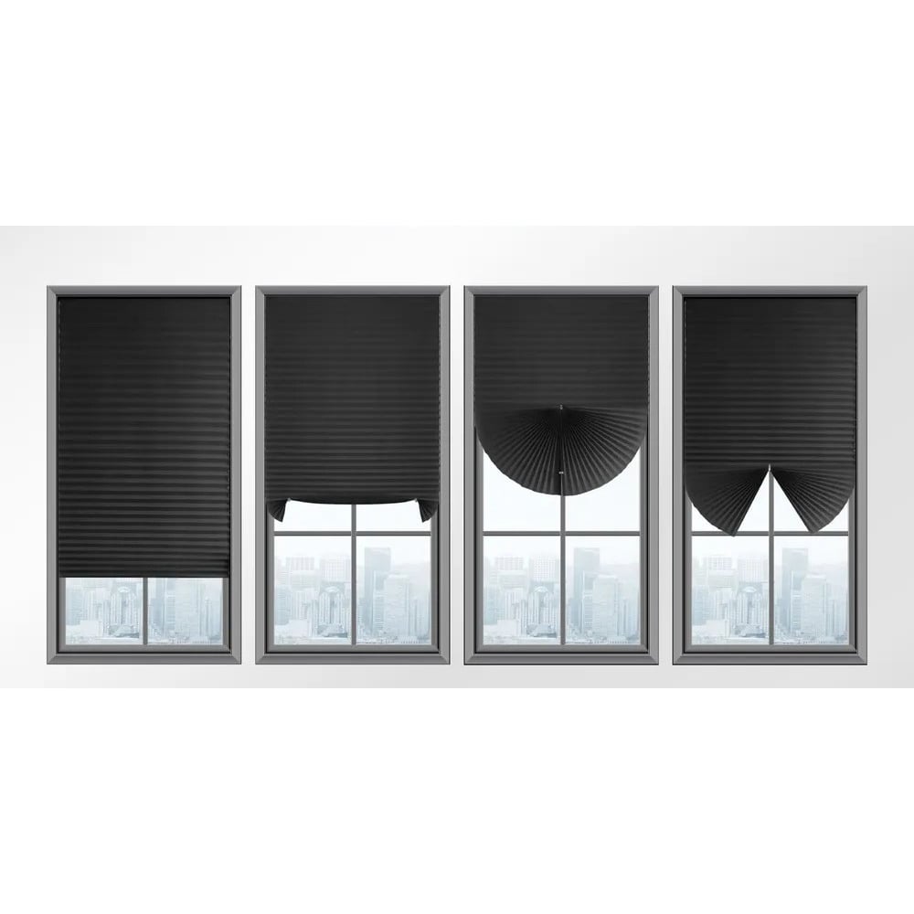 Изображение товара Жалюзи плиссе DIVINO DelDecor черного цвета 90x190 см монтаж без сверления