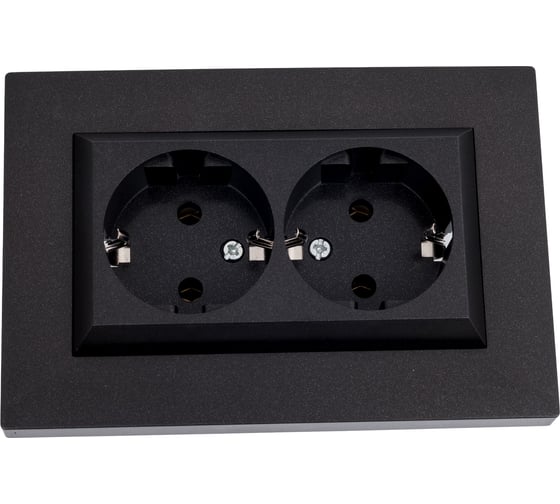 Изображение товара Розетка MAKEL 2-я с/з СП KAREA RIZZ 16А IP20 черн. 88054082