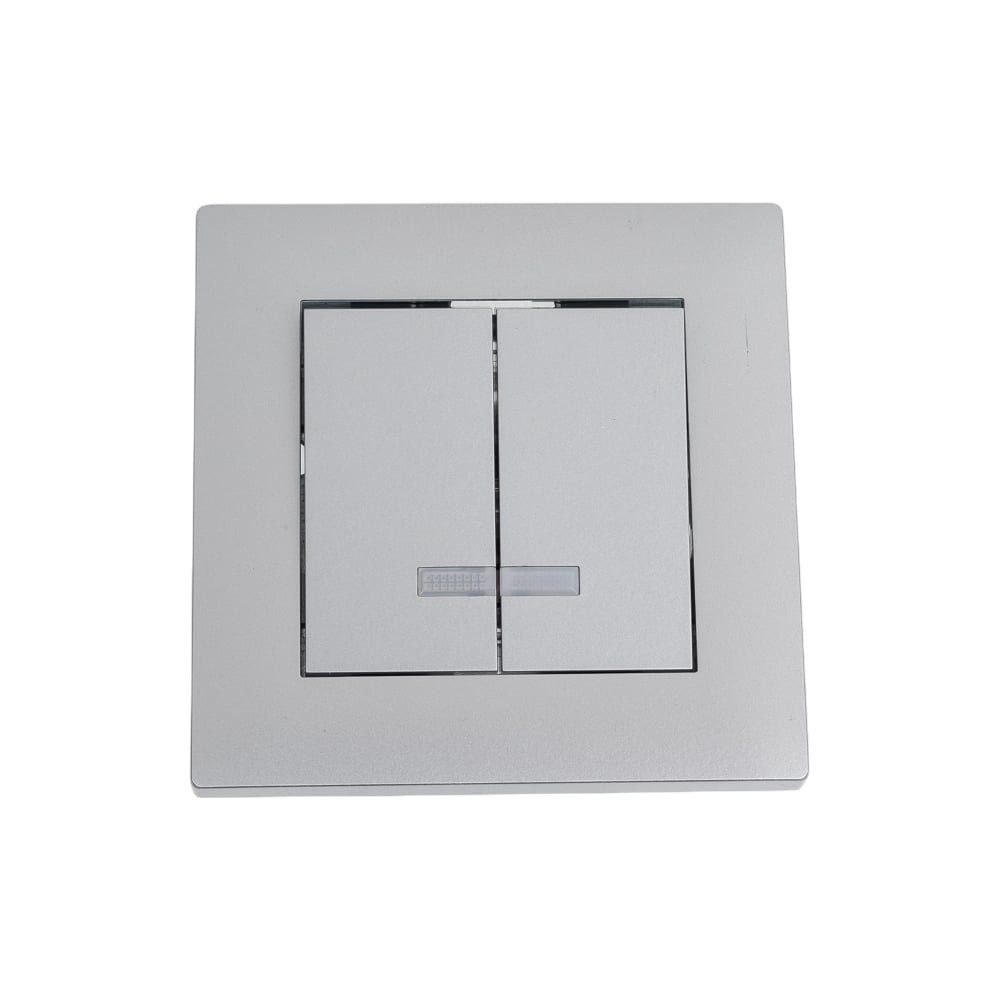 Изображение товара Выключатель MAKEL 2-клавишный IP20 с подсветкой серебристый 220V 10А