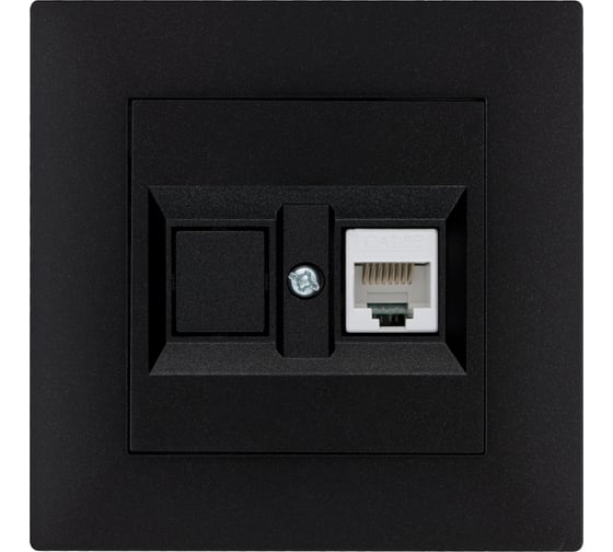 Изображение товара Розетка MAKEL компютерная CAT5 + гнездо СП KAREA RIZZ IP20 черн. 88054035