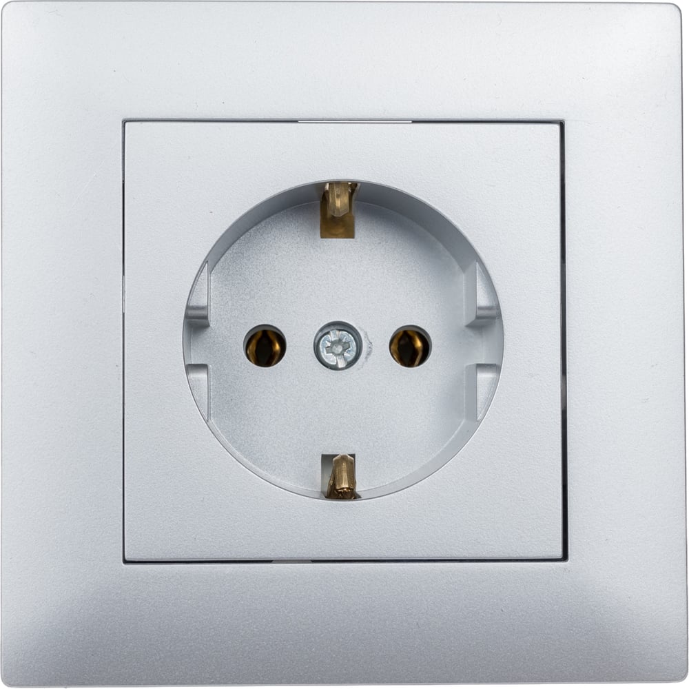 Изображение товара Розетка MAKEL с/з СП KAREA RIZZ 16А IP20 серебра для скрытого монтажа