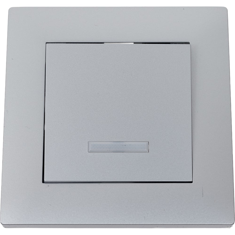 Изображение товара Выключатель 1-клавишный MAKEL KAREA RIZZ IP20 подсветка серебристый