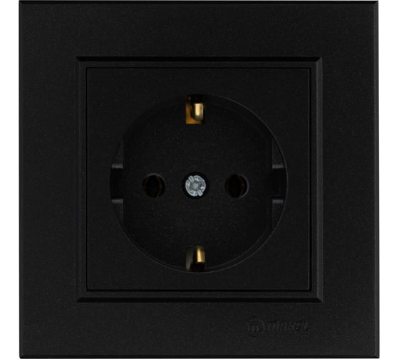 Изображение товара Розетка MAKEL с/з СП KAREA RIZZ 16А IP20 черн. 88054028