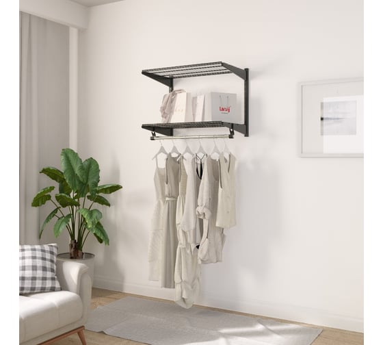 Изображение товара Комплект гардеробной системы Larvij Прихожая черный LWK406BL