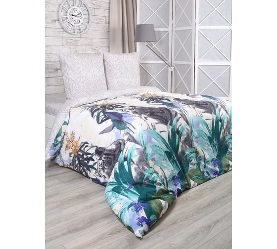 Изображение товара Комплект постельного белья Melissa 952207/003 двуспальный Тигры н(2) 70х70 см 4630123407446