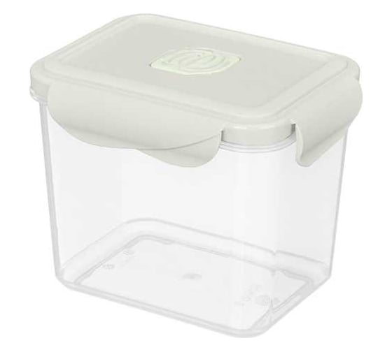 Изображение товара Контейнер для продуктов герметичный прямоугольный Phibo с клапаном, ECO STYLE, 0.9 л, светло-серый 433121330