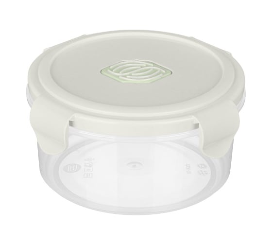 Изображение товара Контейнер для продуктов герметичный круглый Phibo с клапаном, ECO STYLE , 0.55л, светло-серый 433121830