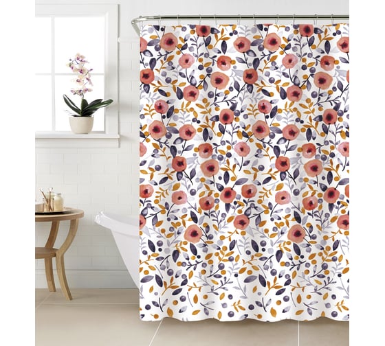 Изображение товара Шторка для ванной VIDAGE Бурсоль, PEVA 180x200см с кольцами 12шт 1327040