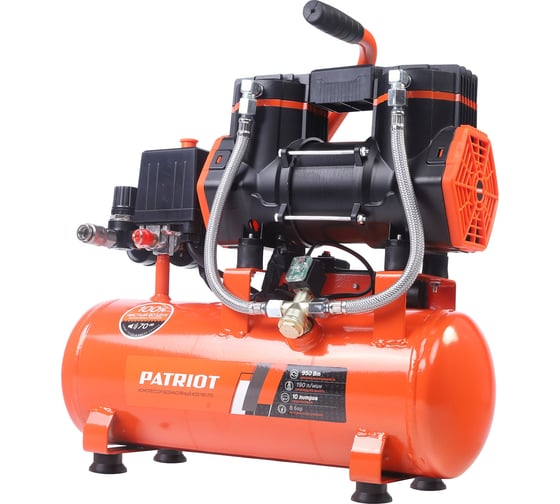 Изображение товара Компрессор поршневой безмасляный Patriot KDS 190 F10 (190 л/мин, 0.95 кВт, 8 бар, 10 л, 2800 об/мин, быстросъем) 526302410
