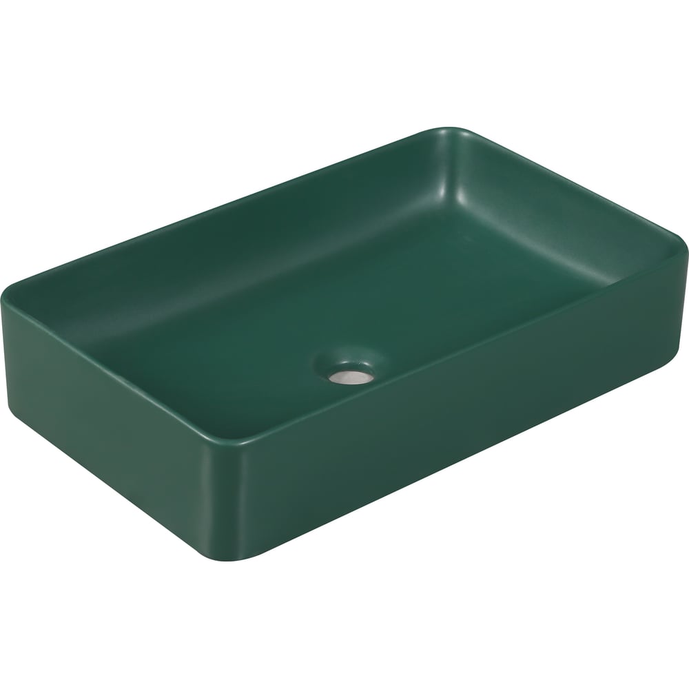 Изображение товара Раковина накладная Milleau Miel из санфарфора в матовом изумрудном цвете