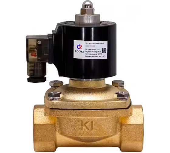 Изображение товара Электромагнитный клапан РОСМА СК-12 Ду40 Ру7 НЗ латунь, мембрана NBR, 24В D130-03551