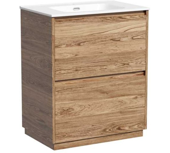 Изображение товара Тумба под раковину Sancos Libra Floor напольная, 690x450x840, 2 ящика с доводчиками, дуб чарльстон, LB70FECH