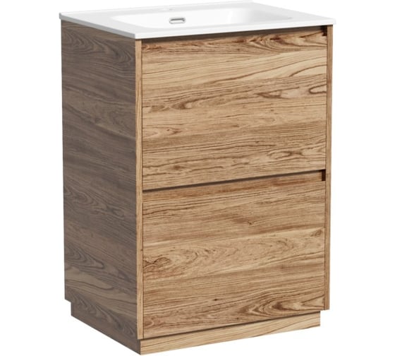 Изображение товара Тумба под раковину Sancos Libra Floor напольная, 590x450x840, 2 ящика с доводчиками, дуб чарльстон, LB60FECH