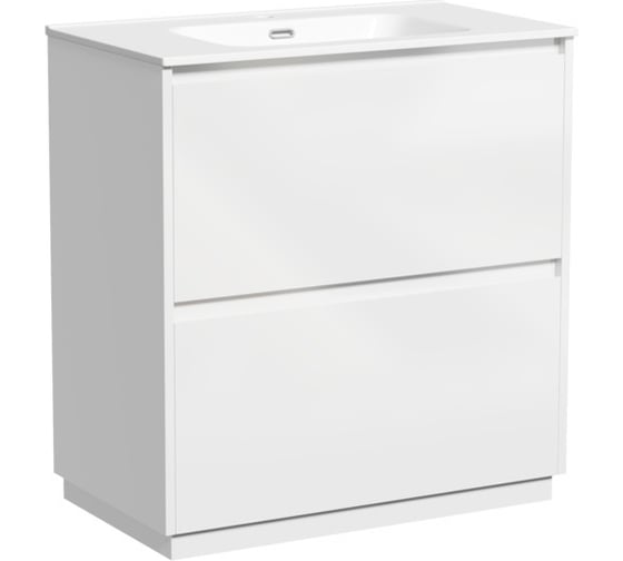 Изображение товара Тумба под раковину Sancos Libra Floor напольная, 790x450x840, 2 ящика с доводчиками, белый глянец, LB80FW