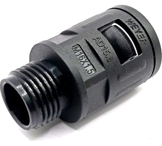 Изображение товара Муфта для гофрированных труб Weyer WQG1-P11B/AD15.8 коннектор прямой, наружная PG11 WE0107700