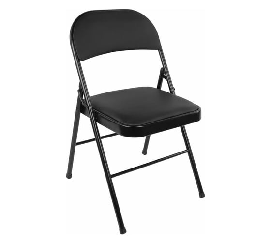 Изображение товара Стул складной BRABIX Golf Plus CF-003 КОМФОРТ, черный каркас, кожзам черный, гофрокороб 533026