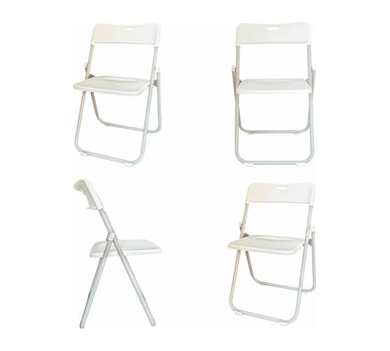 Изображение товара Стулья складные BRABIX Golf Lite CF-017, комплект 4 шт, серебристый каркас, пластик белый 533035
