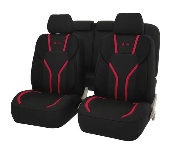 Изображение товара Чехлы GTL Triumf черно-красный, с боковыми поддержками, полиэстер + пинэйпл 133069