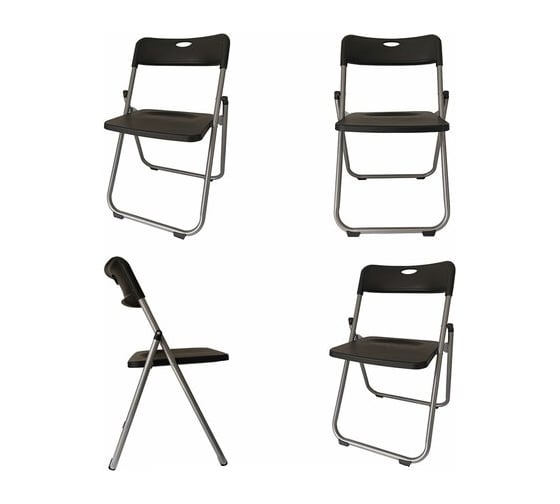 Изображение товара Стулья складные BRABIX Golf Lite CF-017, комплект 4 шт, серебристый каркас, пластик черный 533034