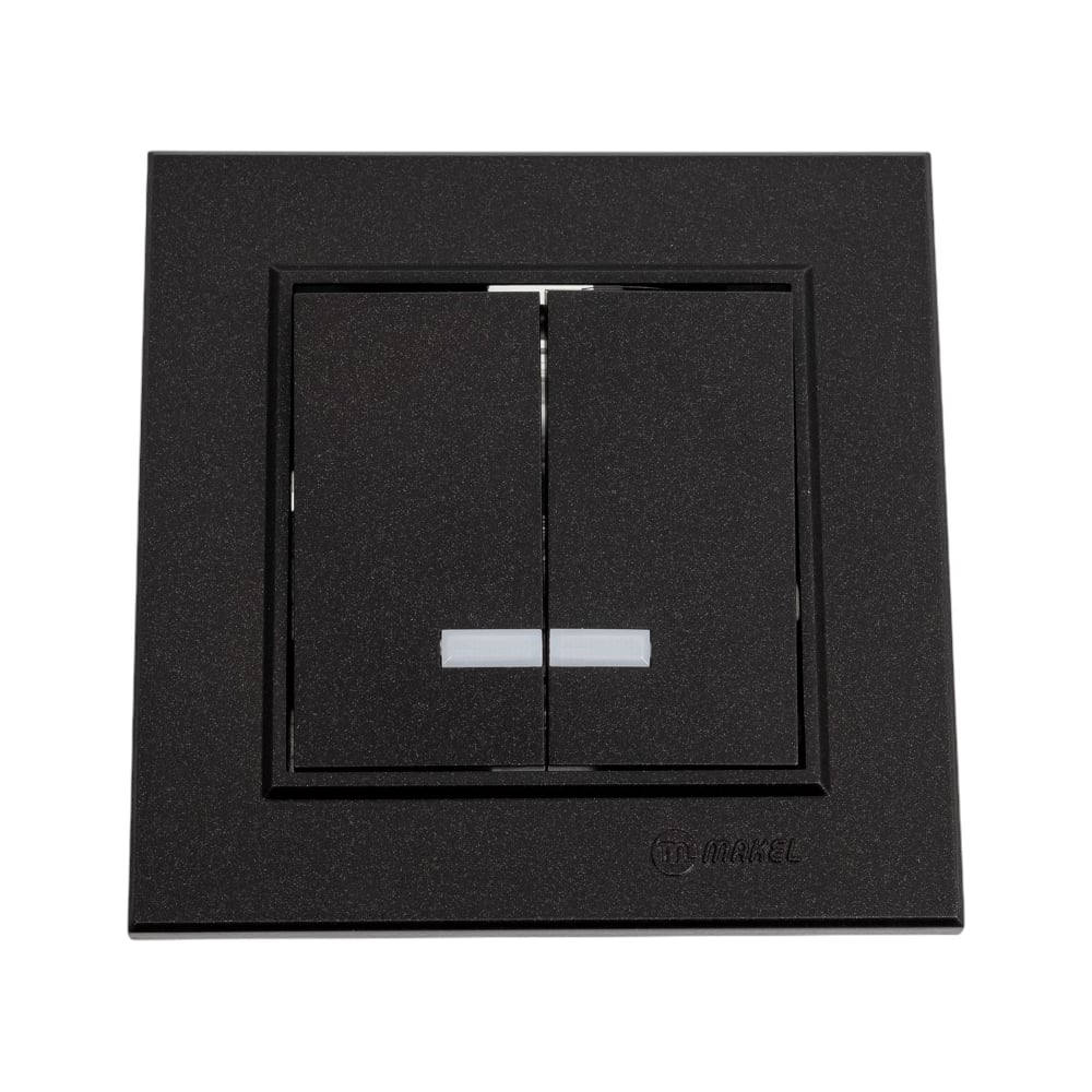 Изображение товара Выключатель 2-клавишный MAKEL Karea СП IP20 для освещения черный