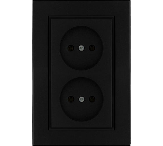 Изображение товара Розетка 2-я MAKEL Karea без заземления, СП, 16А, IP20, черный 56054017