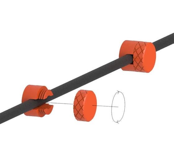 Изображение товара Держатель проводов Saros Polymer D20 мм, набор из 10 шт. оранжевые, под кабель диаметром 7 мм, зажим, органайзер для кабелей 93001