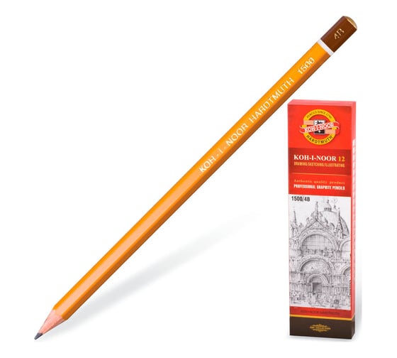 Изображение товара Карандаш чернографитный ОФИСМАГ 4B KOH-I-NOOR 1500, выгодная упаковка, комплект 12 шт 880474