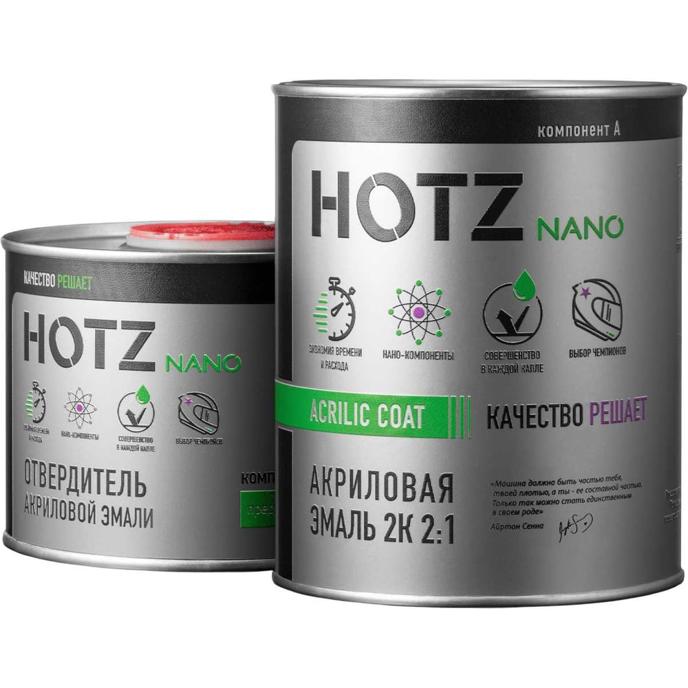 Изображение товара Акриловая эмаль HOTZ 2К 2: 1 Белая базовая - автоэмаль для кузовных работ