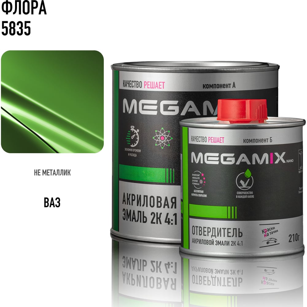 Изображение товара Megamix 2К Флора эмаль 4:1 комплект 840 мл + 210 мл