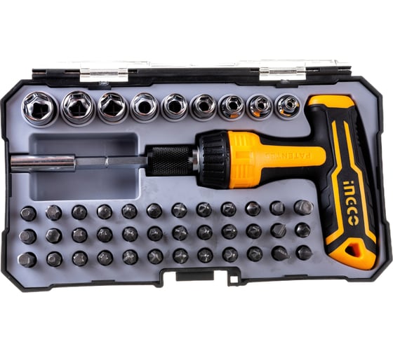 Изображение товара Реверсивная отвертка INGCO Т-образная, 47 шт. HKSDB0478