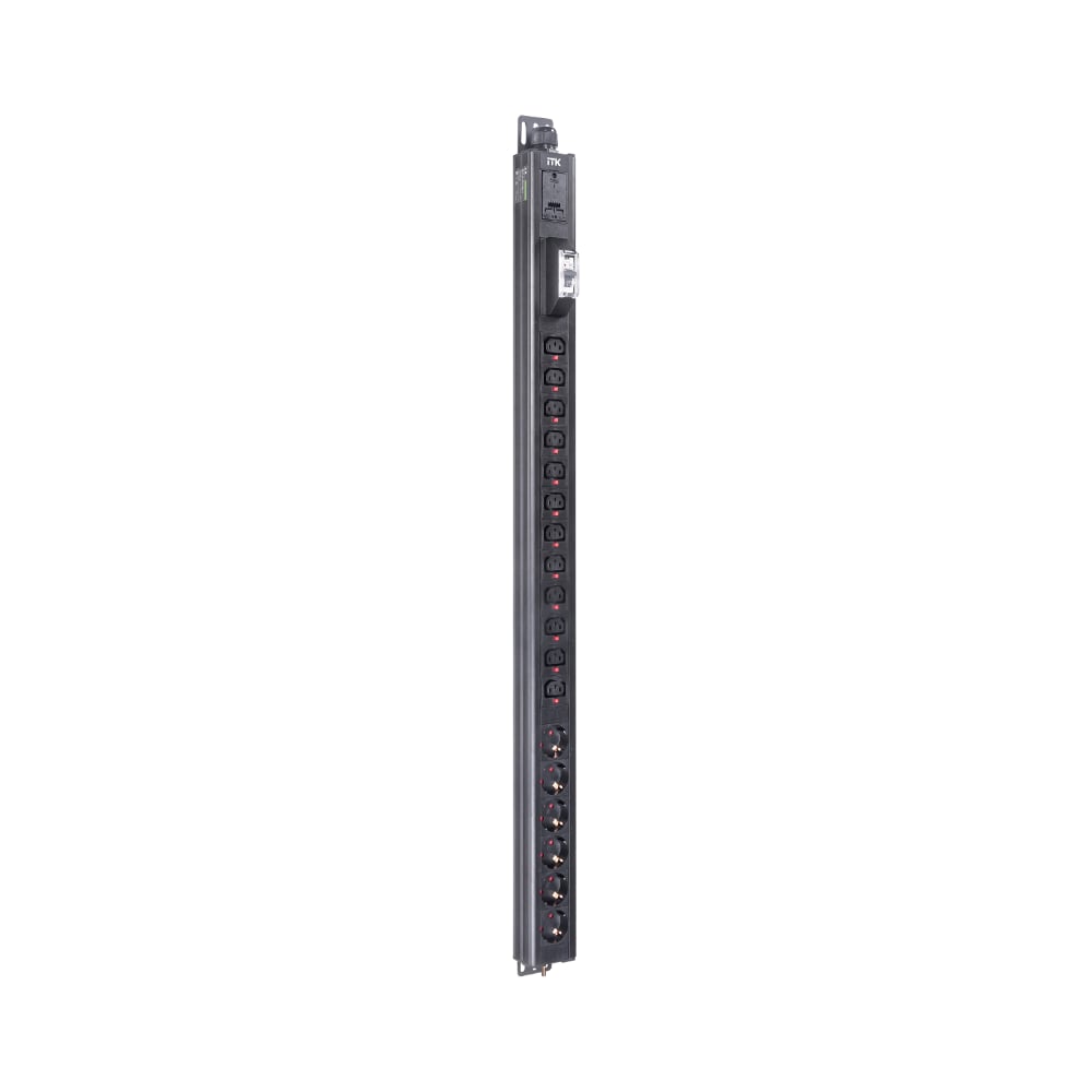 Изображение товара Вертикальный блок распределения питания ITK BASE PDU PV1112 23U 18 розеток C13 и Schuko промышленны