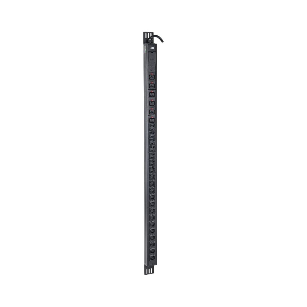 Блок распределения питания ITK PDU, вертикальный 33U, 1 фаза 32А 20 розеток C13 + 6 розеток C19 кабель 3м вилка IEC60309 (промышленная) PV22-20C13-06C19-41