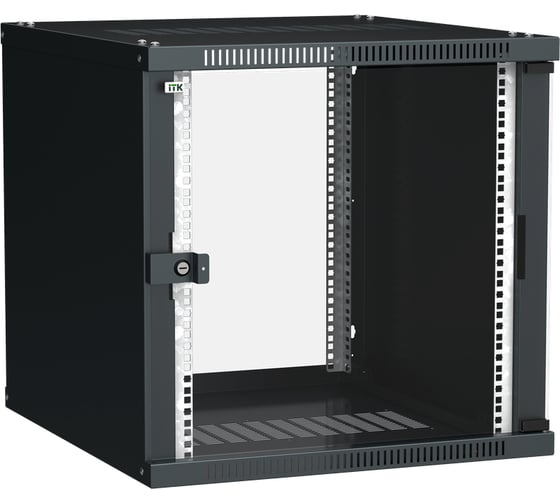 Изображение товара Шкаф ITK LINEA WE 9U 600x450мм дверь стекло черный LWE5-09U64-GF