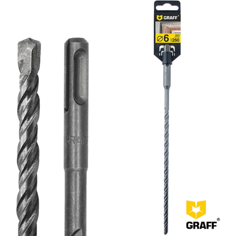 Изображение товара Бур по бетону GRAFF 6х200 мм SDS-plus для сверления