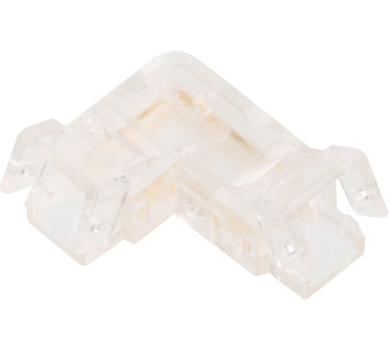 Изображение товара Коннектор Wolta угловой для одноцветной SMD ленты, шириной 5 мм, в упаковке 3шт коннекторов, артикул WLS-2PIN-5MM-MONO-L