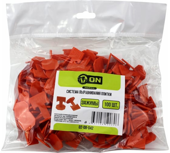 Изображение товара Система выравнивания плитки Зажимы 1.5 мм, 100 шт On 02-08-042