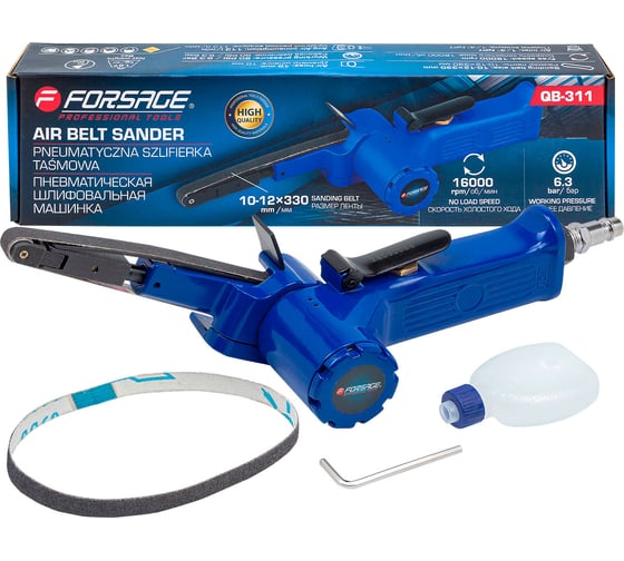 Изображение товара Пневмошлифовальная ленточная машинка Forsage (лента 10-12х330 мм, 16000 об/мин) F-QB-311(61562)