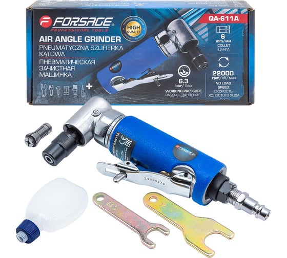 Изображение товара Пневмозачистная машинка Forsage (цанга 6 мм, 22000 об/мин) F-QA-611A(61561)