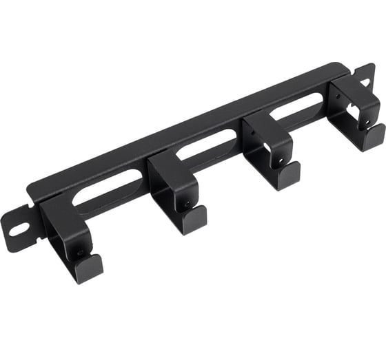 Изображение товара Кабельный органайзер ITK 10 1U 4 кольца для шкафа 10 серии LINEA WS черный CO05-1M4R-LWS