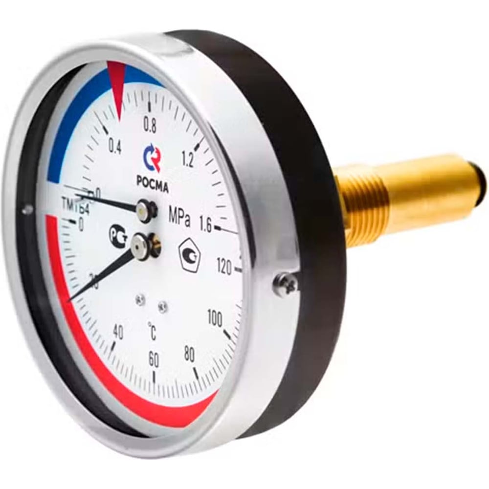 Изображение товара Термоманометр РОСМА ТМТБ-41Т.2 0-120°C 0-1.6МПа осевое соединение