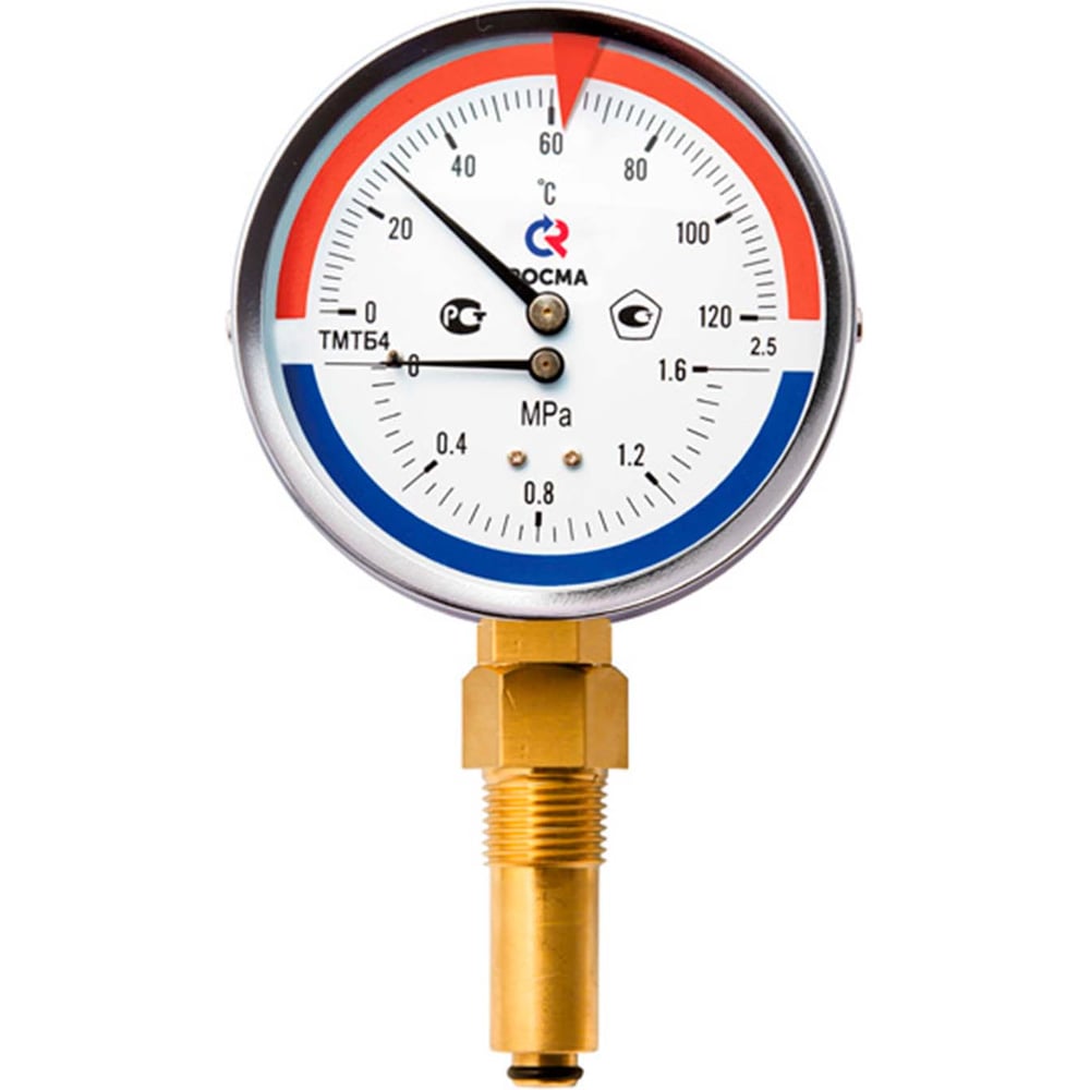 Изображение товара Термоманометр РОСМА ТМТБ-41Р.3 0-150°C 0-1.6МПа G1/2 радиальное