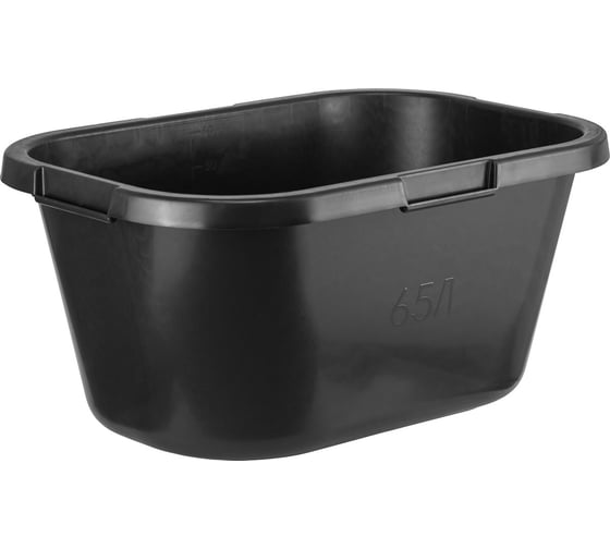 Изображение товара Контейнер строительный прямоугольный КЭС черный, 65 л, усиленный 13001000