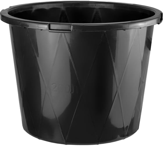 Изображение товара Тaз строительный круглый, КЭС черный, 200 л, усиленный 13000054
